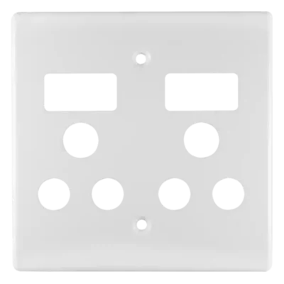 Crabtree Classic 6563-6-601 Double monoblock switched plastic socket cover plate - White
