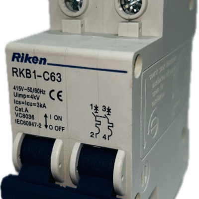 Riken RKB-1 63A AC Circuit Breaker 2P 3KA DIN