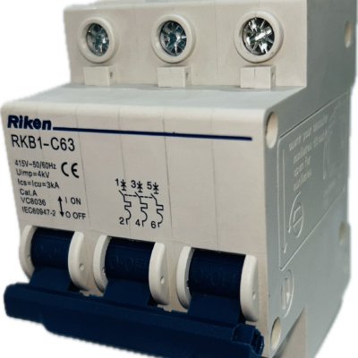 Riken RKB-1 63A AC Circuit Breaker 3P 3KA DIN